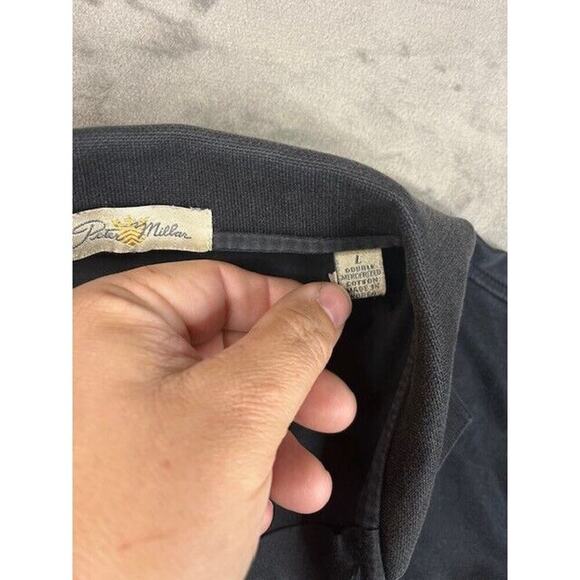 Peter Millar Men's Black Solid Performance Jersey Polo Shirt Size Large - Picture 3 of 5